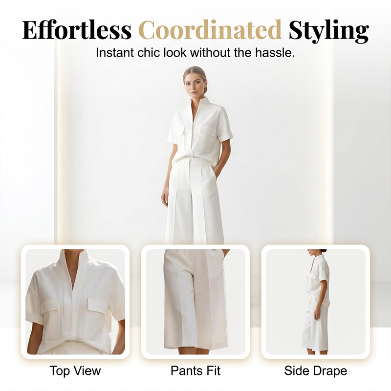 ✈️Kostenloser Versand🏙️ 50 % RABATT FÜR BEGRENZTE ZEIT! 👗 Damen Zweiteiler-Outfit – Lockerer Schnitt, edler Fall, vielseitig für Büro & Alltag 🤍