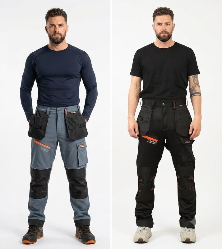 ✈️Versandkostenfrei👖 50% Rabatt: Robuste Herren Cargo-Arbeitshose | Verstärkte Knie & viele Taschen für Bau & Handwerk 🛠️