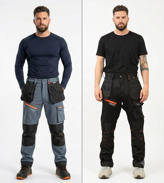✈️Versandkostenfrei👖 50% Rabatt: Robuste Herren Cargo-Arbeitshose | Verstärkte Knie & viele Taschen für Bau & Handwerk 🛠️