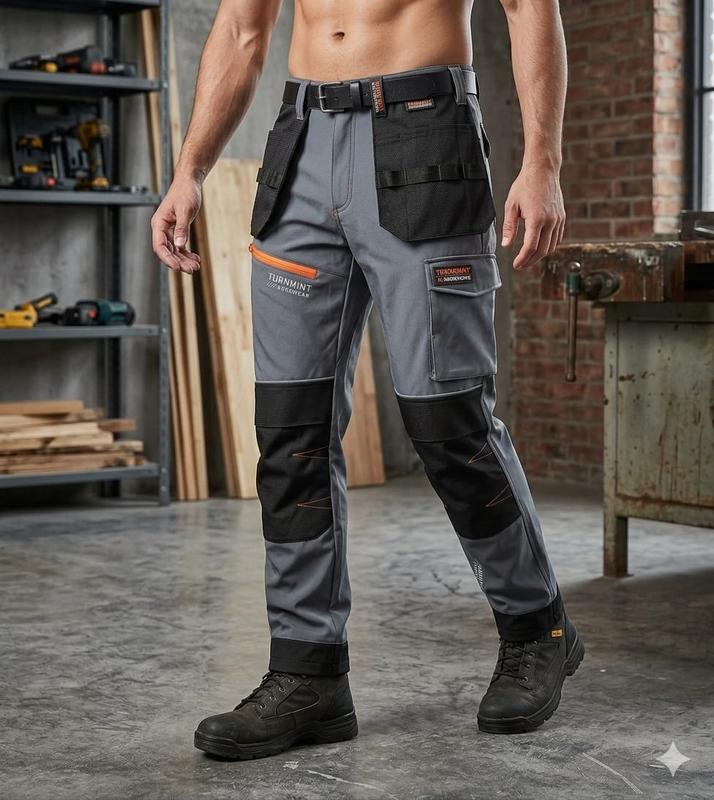✈️Versandkostenfrei👖 50% Rabatt: Robuste Herren Cargo-Arbeitshose | Verstärkte Knie & viele Taschen für Bau & Handwerk 🛠️