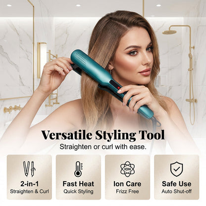 ✨ 50% Rabatt: 2-in-1 Haarglätter & Lockenstab | Ionen-Technologie gegen Frizz & für Glanz