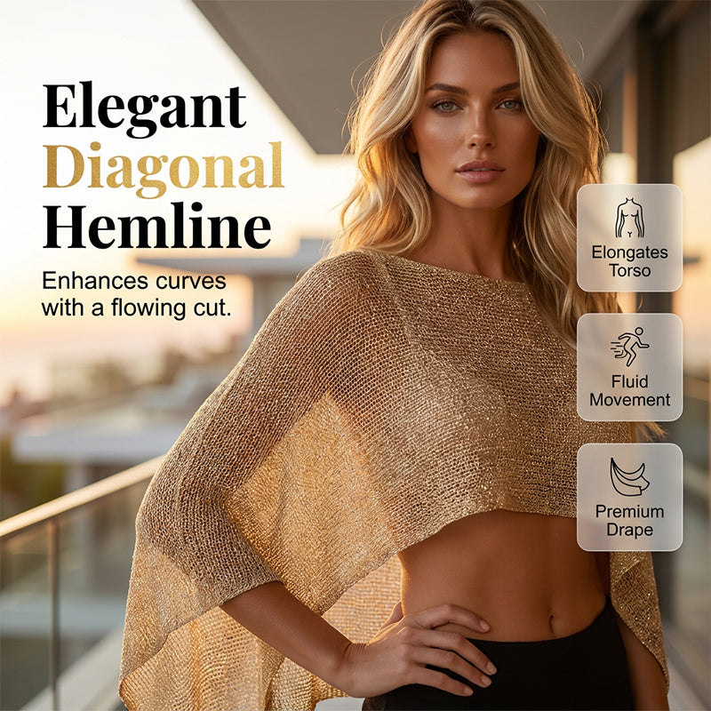 🔥Only £14.99 Last Day Promotion!🎁Women's Hollow Out Knit Shawl Poncho