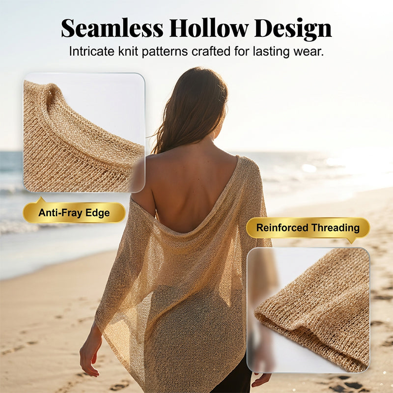 🔥Only £14.99 Last Day Promotion!🎁Women's Hollow Out Knit Shawl Poncho