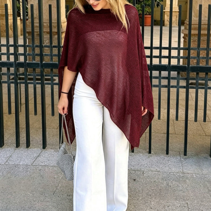 🔥Only £14.99 Last Day Promotion!🎁Women's Hollow Out Knit Shawl Poncho