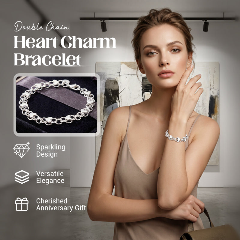 💫 50 % RABATT AKTUELL GÜLTIG! ✨ Filigranes Herz Charm Armband aus Silberton – Vielseitig kombinierbar für Alltag, Feiern & romantische Geschenke