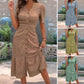 🌿 50 % RABATT FÜR BEGRENZTE ZEIT! 👗 Damen Midikleid mit Broderie Anglaise – V-Ausschnitt, Puff-Kurzärmel, Taillenraffung & Rüschensaum für Sommer & Urlaub