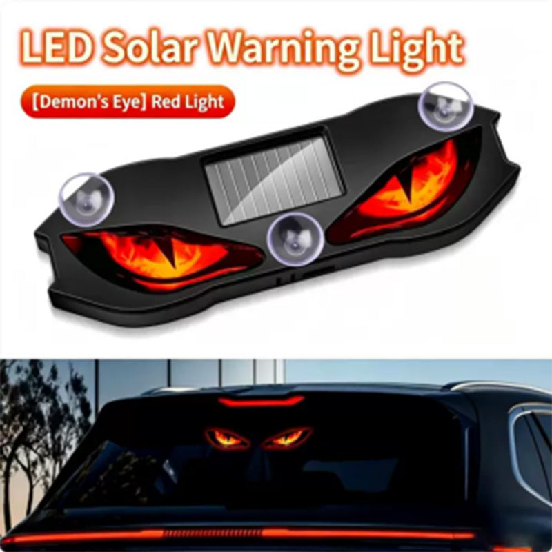 🔥 50 % RABATT FÜR BEGRENZTE ZEIT! 🚗 Solar LED Warnleuchte mit Teufelsaugen-Design – Doppelaufladung Solar + Type-C, Saugbefestigung, Bewegungssensor für Park- & Pannensicherheit