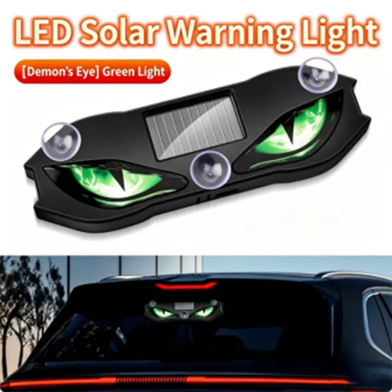 🔥 50 % RABATT FÜR BEGRENZTE ZEIT! 🚗 Solar LED Warnleuchte mit Teufelsaugen-Design – Doppelaufladung Solar + Type-C, Saugbefestigung, Bewegungssensor für Park- & Pannensicherheit