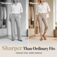 ✨ 50 % RABATT FÜR BEGRENZTE ZEIT! 👖 Damen figurformende Cropped Straight-Hose mit elastischem Taillenbund – Leichter Stoff, umklappbarer Saum mit Kontraststreifen, praktische Taschen für Alltag & Stadt