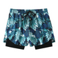 Herren Doppellagige Schnelltrocknende Badehose