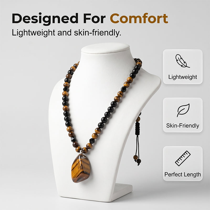 LIMITIERTER 50% RABATT! Herren Halskette mit natürlichem Tigerauge – Edler Energiestein, perfekter Alltags- und Geschenkschmuck