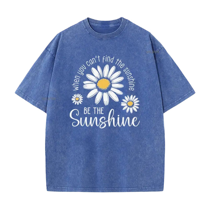 👕 LIMITIERTER 50% RABATT! Unisex Vintage-Wash T-Shirt mit Gänseblümchen-Print – Lockerer Schnitt, weicher Stoff für den Sommer