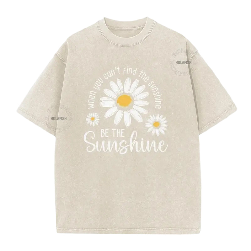 👕 LIMITIERTER 50% RABATT! Unisex Vintage-Wash T-Shirt mit Gänseblümchen-Print – Lockerer Schnitt, weicher Stoff für den Sommer