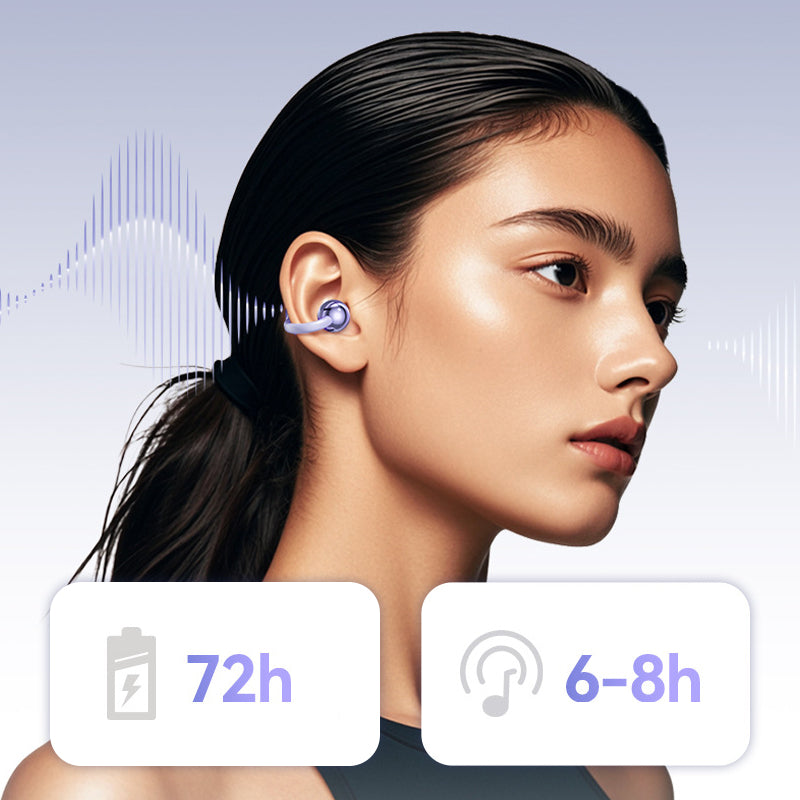 🎧 LIMITIERTER 50% RABATT! Open-Ear Clip-On Bluetooth 5.4 Ohrhörer mit KI-Übersetzung – Kabelloser Stereoklang, schweißfest für Sport, Alltag & Reisen