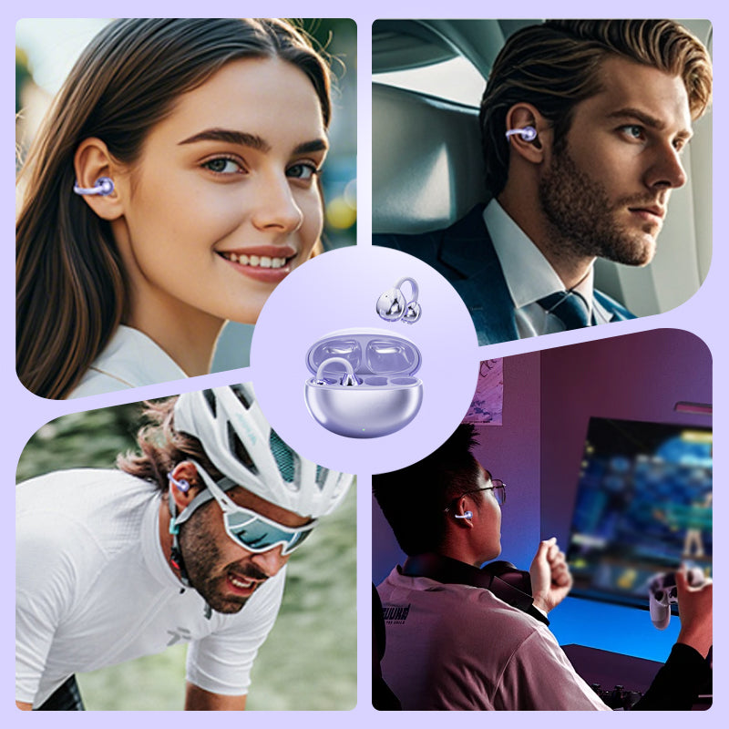 🎧 LIMITIERTER 50% RABATT! Open-Ear Clip-On Bluetooth 5.4 Ohrhörer mit KI-Übersetzung – Kabelloser Stereoklang, schweißfest für Sport, Alltag & Reisen