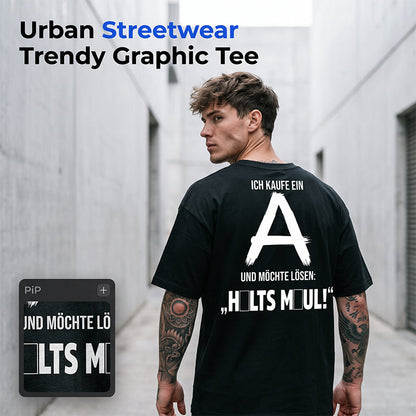👕 LIMITIERTER 50% RABATT! Herren Urban Streetwear T-Shirt mit witzigem Rücken-Grafikprint – Weicher atmungsaktiver Stoff, Oversized Schnitt für Alltag & Sommer
