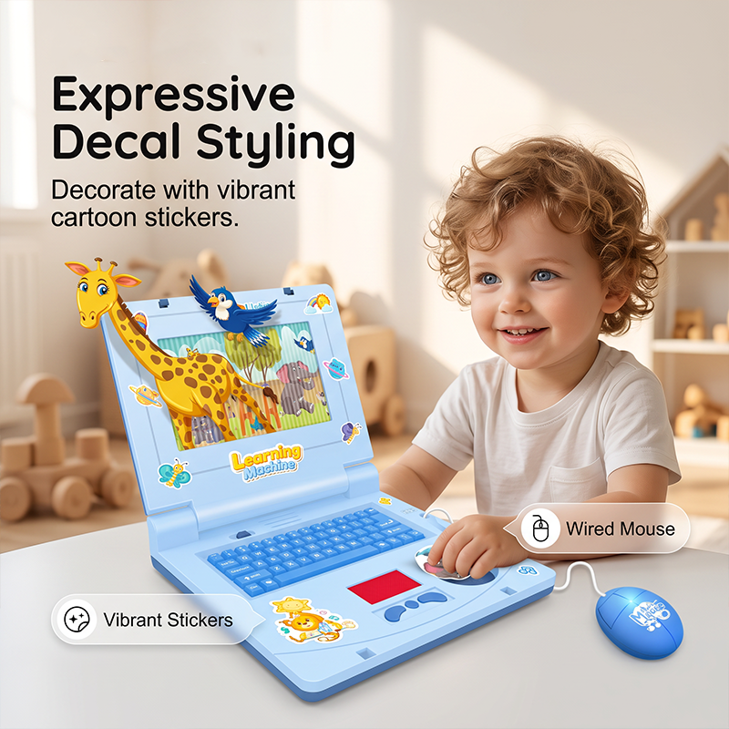 💻 LIMITIERTER 50% RABATT! Interaktiver Kinder Lernspielzeug-Laptop mit Maus – Bewegender Bildschirm, Lichter & Musik, fördert Feinmotorik und frühes Lernen für Kleinkinder