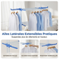 🧺 50% DE RÉDUCTION ! 🛞 Séchoir à Linge Pliable 3 Niveaux – Mobilité 360°, Tube Acier, Gain de Place – Idéal pour Maison & Balcon ✨