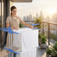 🧺 50% DE RÉDUCTION ! 🛞 Séchoir à Linge Pliable 3 Niveaux – Mobilité 360°, Tube Acier, Gain de Place – Idéal pour Maison & Balcon ✨