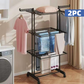 🧺 50% DE RÉDUCTION ! 🛞 Séchoir à Linge Pliable 3 Niveaux – Mobilité 360°, Tube Acier, Gain de Place – Idéal pour Maison & Balcon ✨