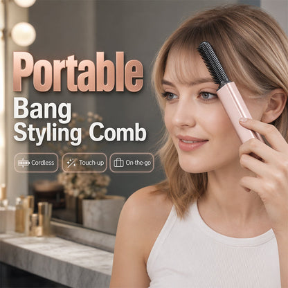 ⏳ LETZTER TAG NUR 9,99 €!! ✨💇 Tragbarer kabelloser Pony-Stylingkamm – kompakt für unterwegs, schnelles Nachstylen der Frisur