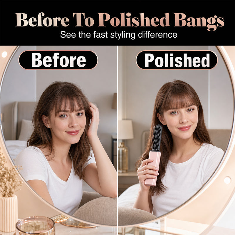 ⏳ LETZTER TAG NUR 9,99 €!! ✨💇 Tragbarer kabelloser Pony-Stylingkamm – kompakt für unterwegs, schnelles Nachstylen der Frisur