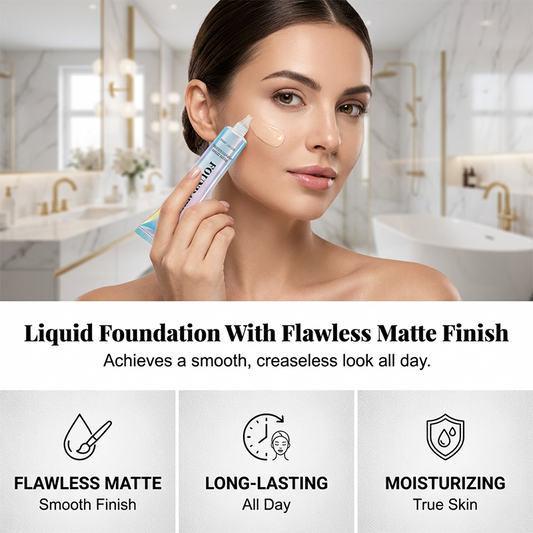 Langanhaltende Matte Flüssig-Foundation für einen makellosen Look