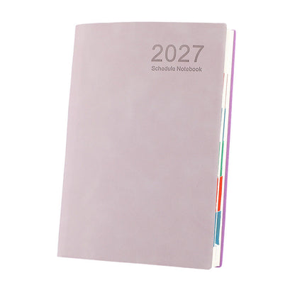 🔥✨ 2027 Minimalistisches A5 Notizbuch als Tagesplaner aus Premium PU-Leder (365 Tage)