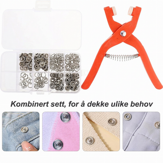 Fest knapper på et øyeblikk! Ergonomisk tang for festing uten å sy