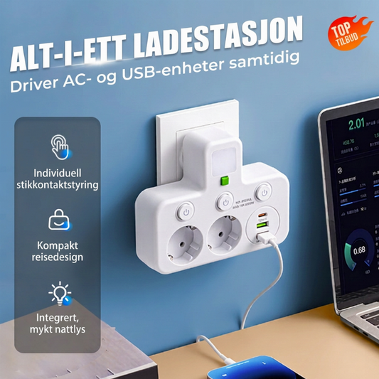💥 smart strømskinne med USB-porter