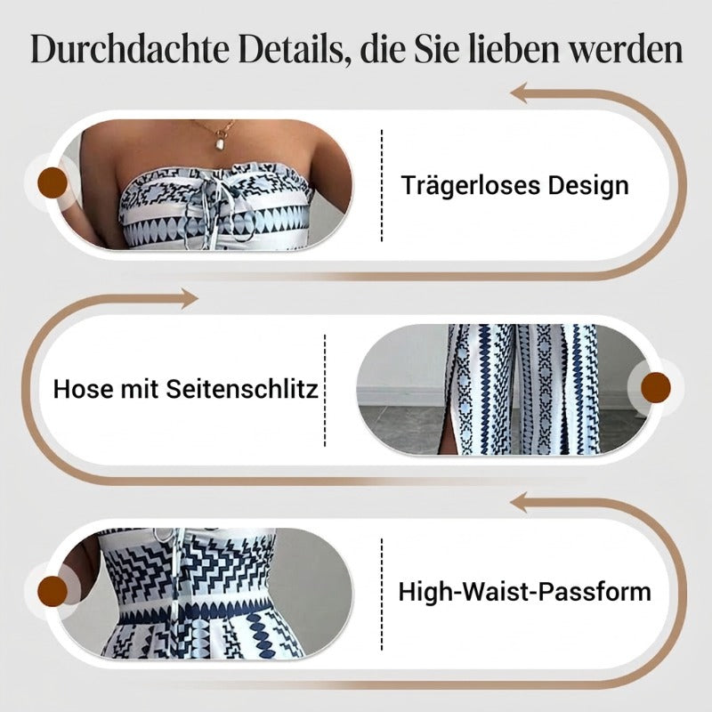✨Damen Jumpsuit Schulterfrei Floral im Boho-Stil – Eleganter Sommer-Overall mit Bardot-Ausschnitt – 50% Rabatt