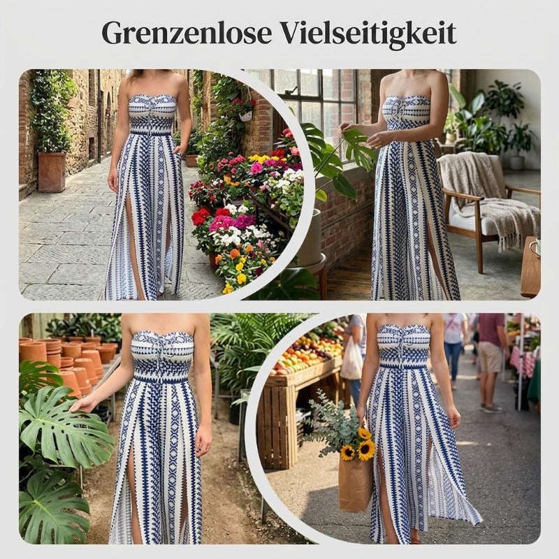 ✨Damen Jumpsuit Schulterfrei Floral im Boho-Stil – Eleganter Sommer-Overall mit Bardot-Ausschnitt – 50% Rabatt