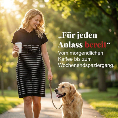 Damen elegantes Midi-Kleid mit Kapuze