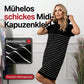 Damen elegantes Midi-Kleid mit Kapuze