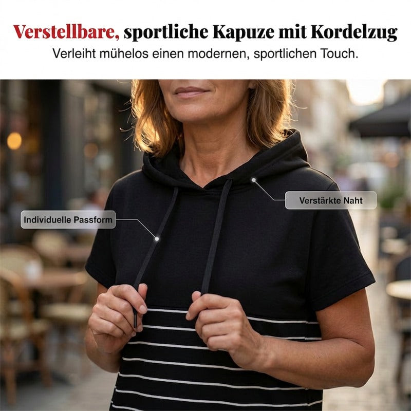 Damen elegantes Midi-Kleid mit Kapuze
