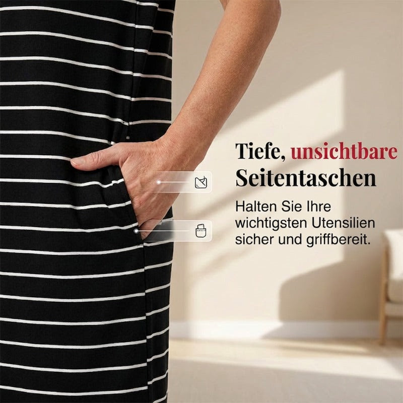 Damen elegantes Midi-Kleid mit Kapuze