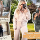 💝🔥Zeitlich begrenzter Sale – 50 % Rabatt🔥Damen-Loungeset aus 2 Teilen mit Oversize-Schnitt, halbem Reißverschluss und weitem Bein